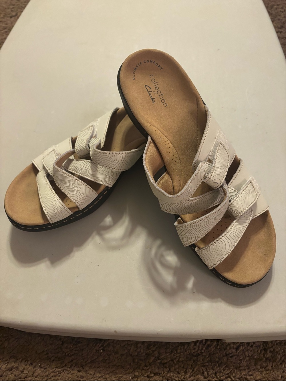 Clarks Collection "Merliah Karli" leather wedge sandals